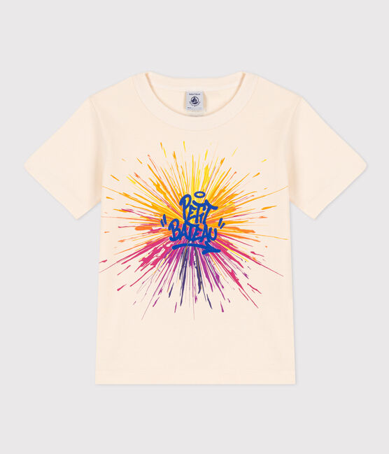 T-shirt  maniche corte in cotone bambino bianco AVALANCHE/ MULTICO