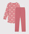 Camicia da notte bambino in velluto con stampa a cuori rosa ROSEWOOD/ MARSHMALLOW