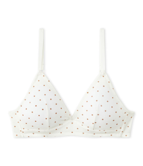 Reggiseno imbottito a pois bianco LAIT/marrone CUIVRE