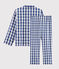 Pigiama a quadri bambino in twill blu MEDIEVAL/bianco MARSHMALLOW