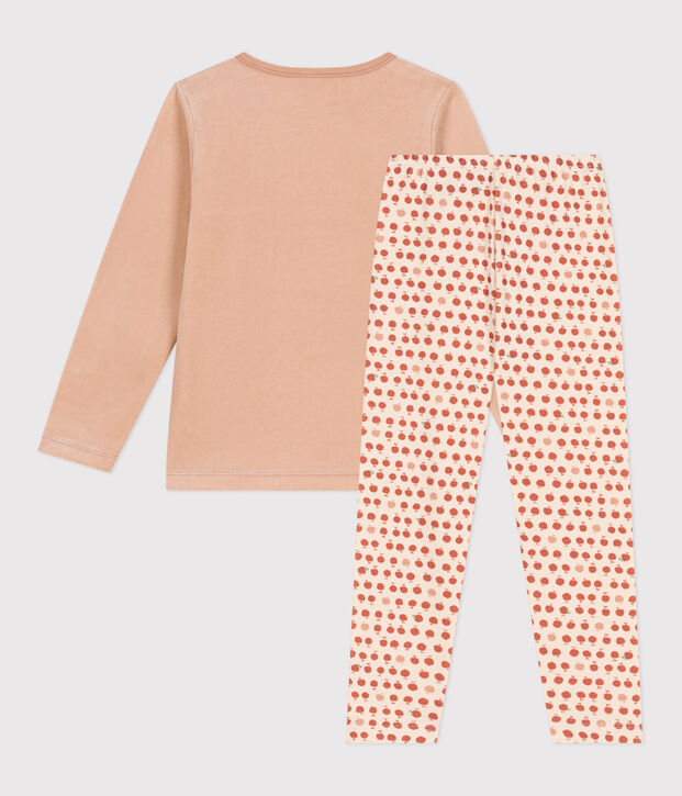 Pigiama in ciniglia bambino beige/multicolore