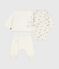 Set 3 pezzi neonato con coprispalle e body con pinguini stampati ecru MILK