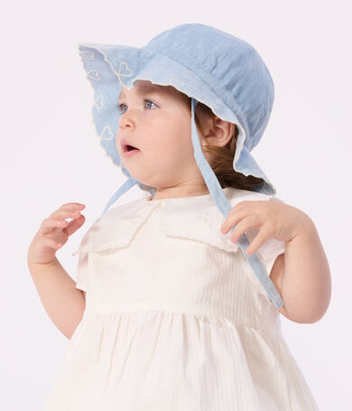 Cappellino in chambray neonata