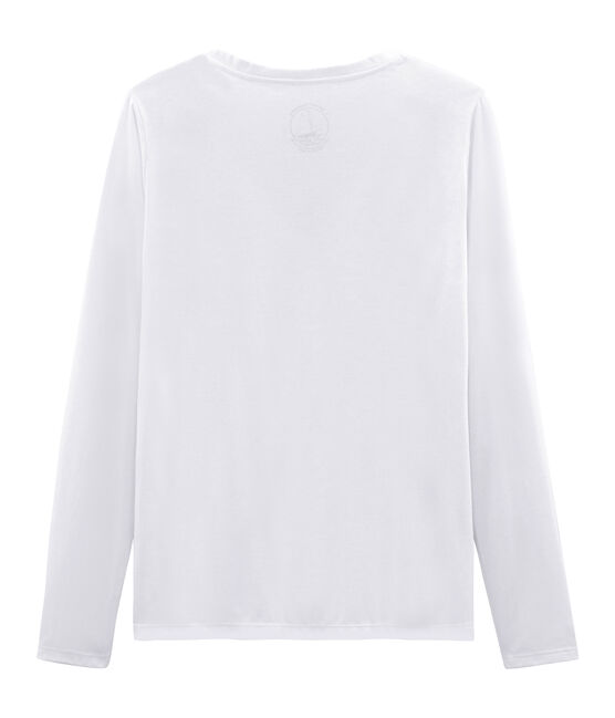 T-shirt manica lunga in cotone Sea Island donna bianco ECUME