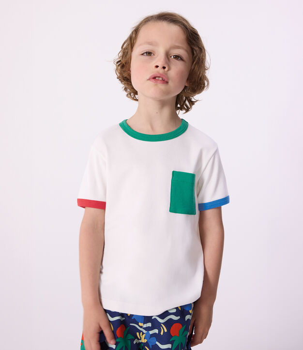 T-shirt a maniche corte in cotone bambina bianco
