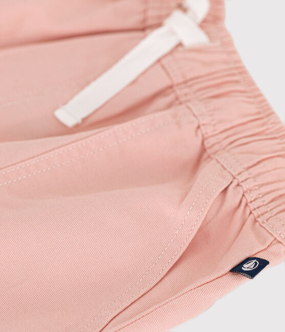Shorts in twill di cotone e lino bambino rosa SALINE