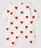 Tutina lunga cuori rossi bimba a coste bianco MARSHMALLOW/rosso TERKUIT