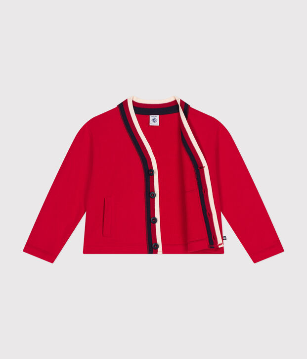 Cardigan in molleton bambino rosso