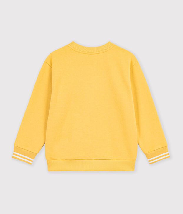 Felpa in cotone tinta unita bambina giallo