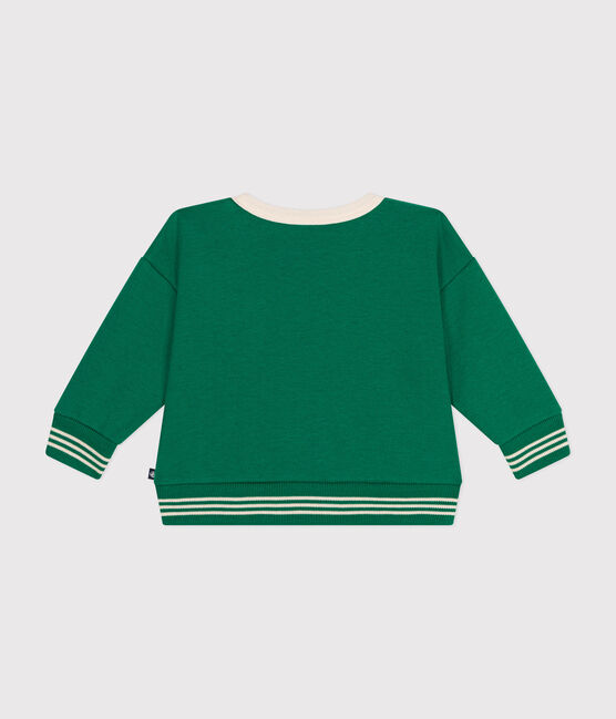 Maglia in tessuto felpato neonato verde JARDIN
