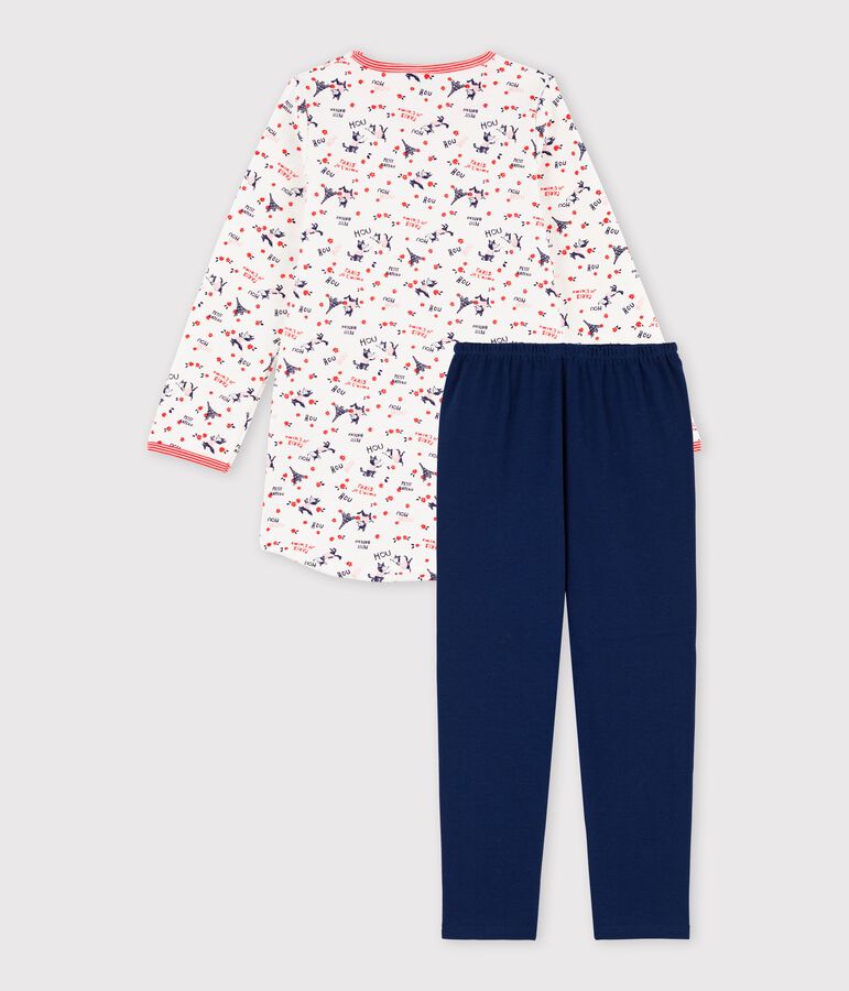 Camicia da notte con leggings bambina in cotone biologico bianco/multicolore
