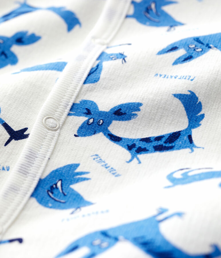 Tutina pigiama beb&egrave; fantasia in molleton bianco MARSHMALLOW/bianco MULTICO