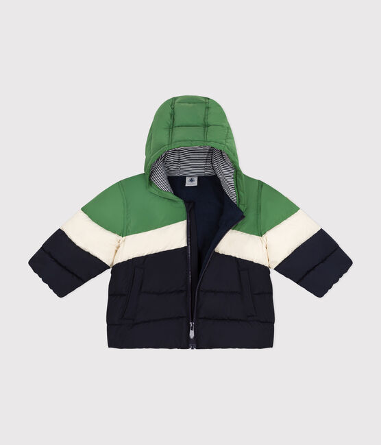 Piumino color block con cappuccio neonato PALMERAIE/ MULTICO