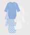 Set da 5 body incrociati a maniche lunghe in cotone fantasia neonato variante 1
