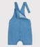Salopette corta bebè in denim biologico leggero blu DENIM CLAIR