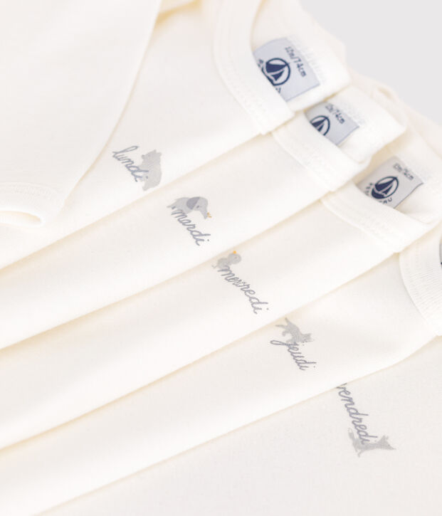 Set da 5 body a maniche lunghe in cotone con i giorni della settimana neonato multicolore