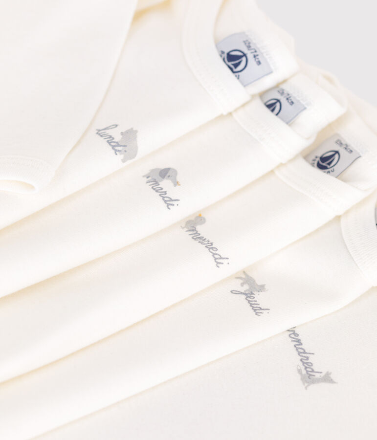 Set da 5 body a maniche lunghe in cotone con i giorni della settimana neonato multicolore