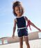 Canotta bambina in spugna bouclette blu SMOKING