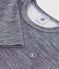 T-shirt a maniche lunghe in misto lana e cotone a righe bambino blu SOIR/ MARSHMALLOW