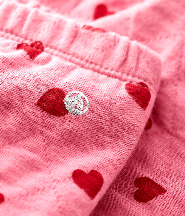 Pantalone in fantasia beb&egrave; femmina rosa/rosso