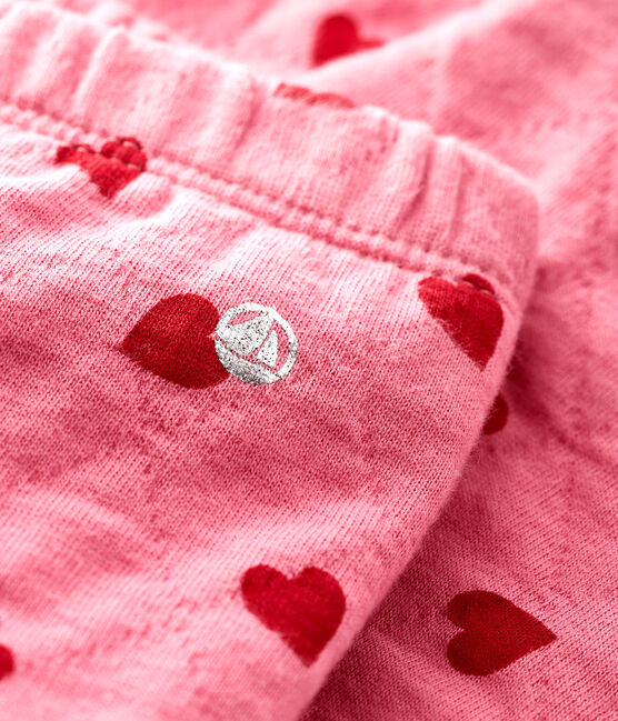 Pantalone in fantasia bebè femmina rosa CHEEK/rosso TERKUIT