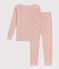Pigiama bambino aderente in cotone con stampa a fiori SALINE/ MARSHMALLOW