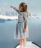 Gonna in tulle tinta unita con paillettes bambina blu CO2/ ARGENT