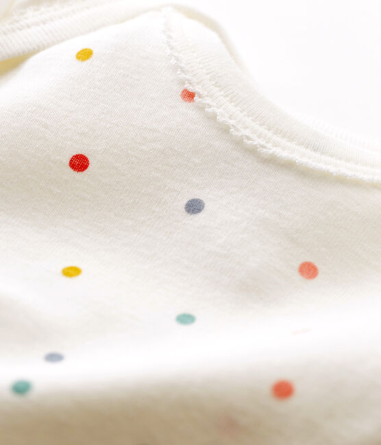 Body lungo in costina da neonata bianco MARSHMALLOW/bianco MULTICO