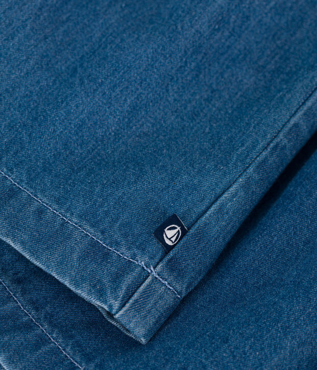 Abito senza maniche in denim leggero neonato blu