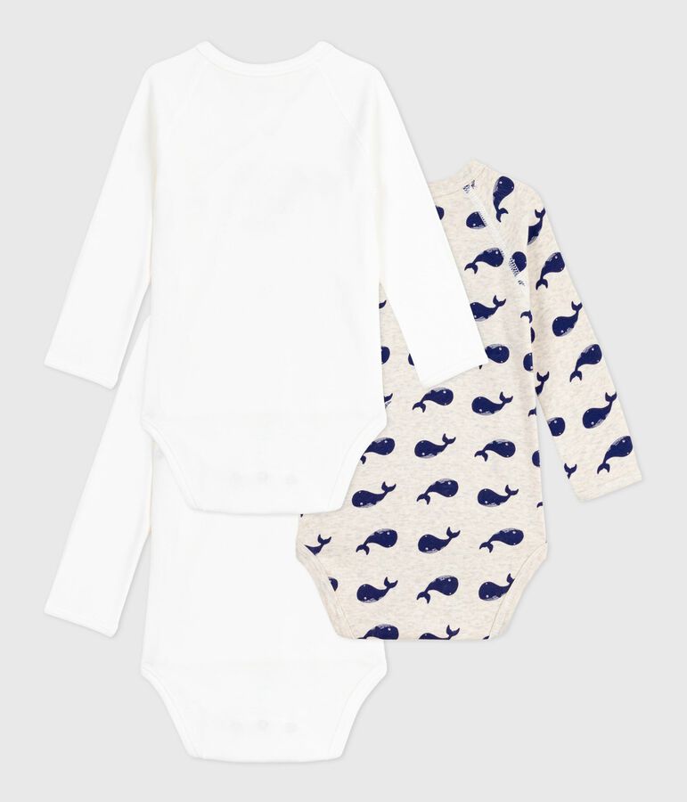 Set di body incrociati a maniche lunghe in cotone fantasia neonato multicolore