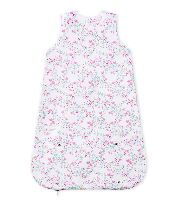 Sacco nanna beb&egrave; bambina reversibile bianco/multicolore
