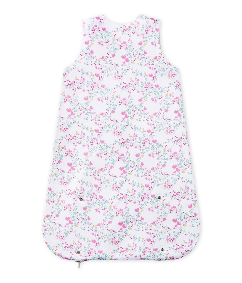 Sacco nanna beb&egrave; bambina reversibile bianco ECUME/bianco MULTICO