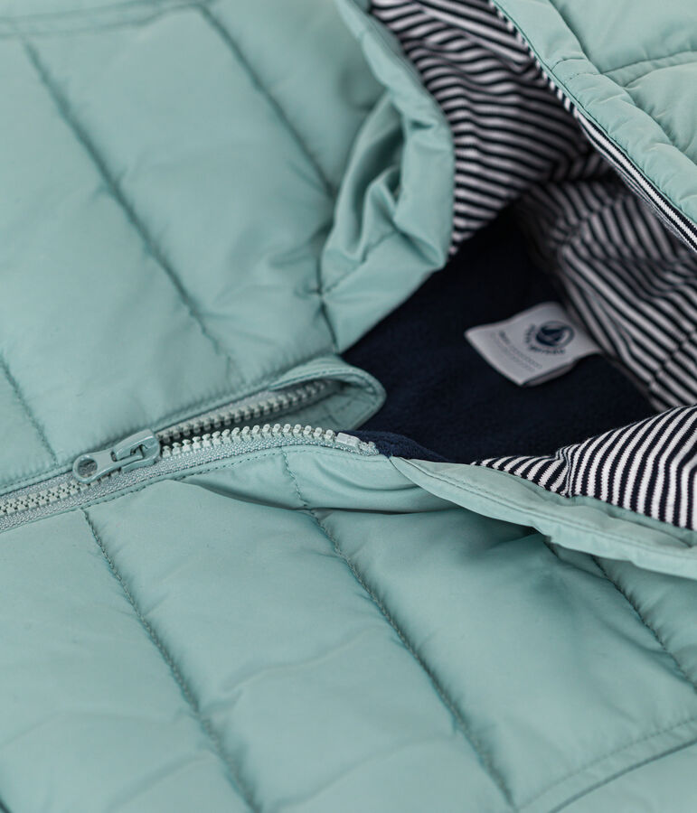 Piumino foderato in pile per beb&egrave; verde