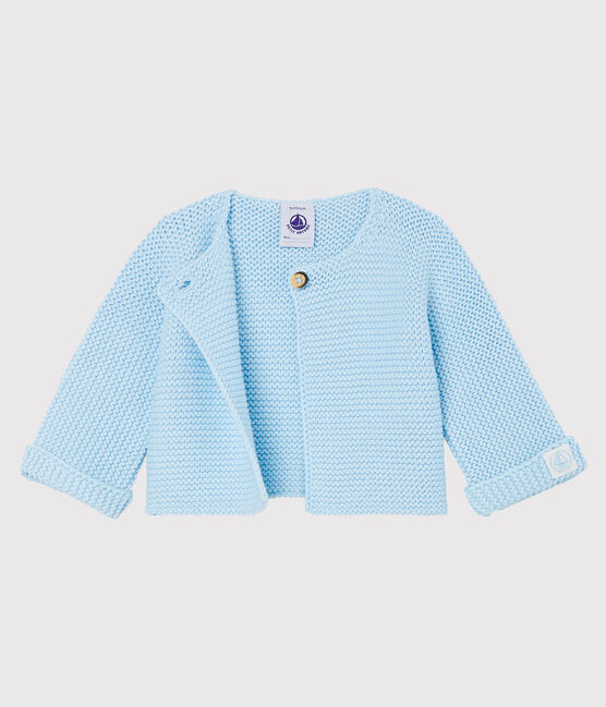 Cardigan bebè in tricot 100% cotone blu TOUDOU