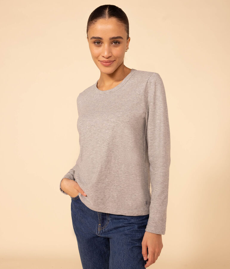 T-shirt LE DROIT girocollo in cotone Donna grigio