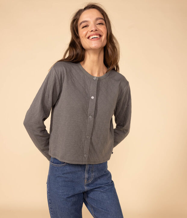 Cardigan con bottoni automatici in tubique Donna THUYA