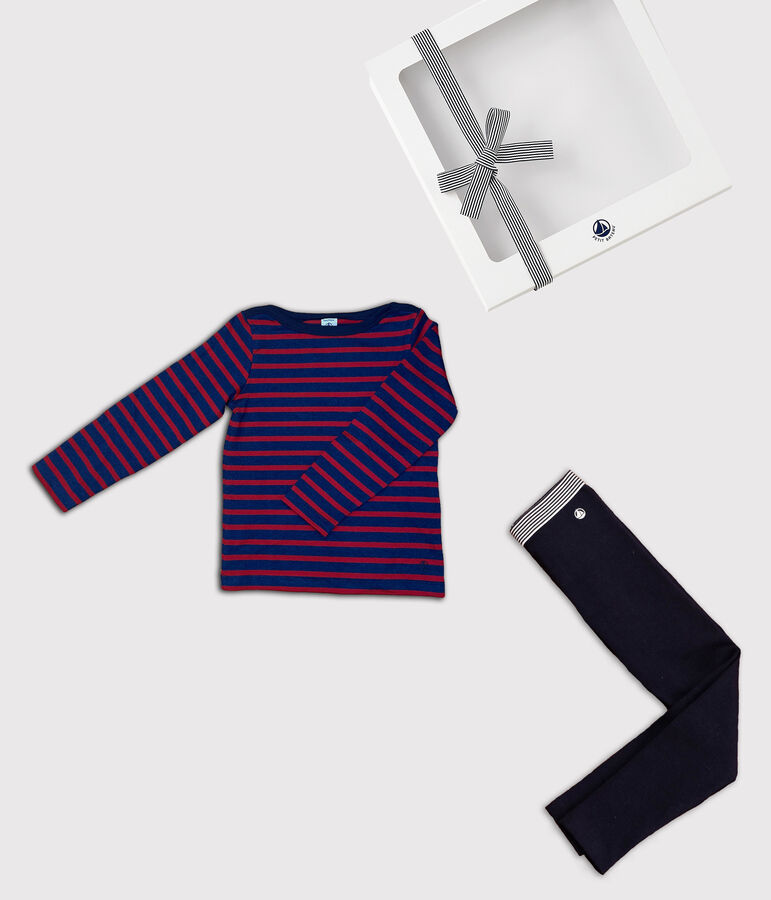 Confezione regalo bambina marini&egrave;re e jeggings multicolore