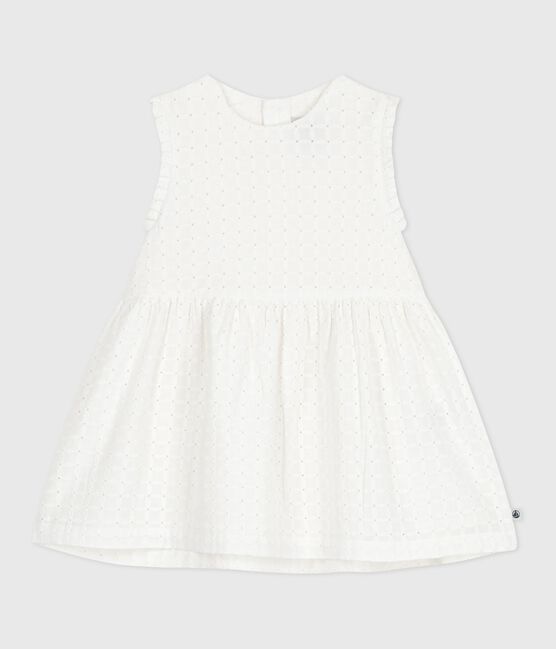 Abito senza maniche in sangallo di cotone bianco neonato bianco MARSHMALLOW