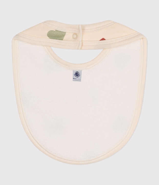 Bavaglino da neonato in cotone ecru/multicolore