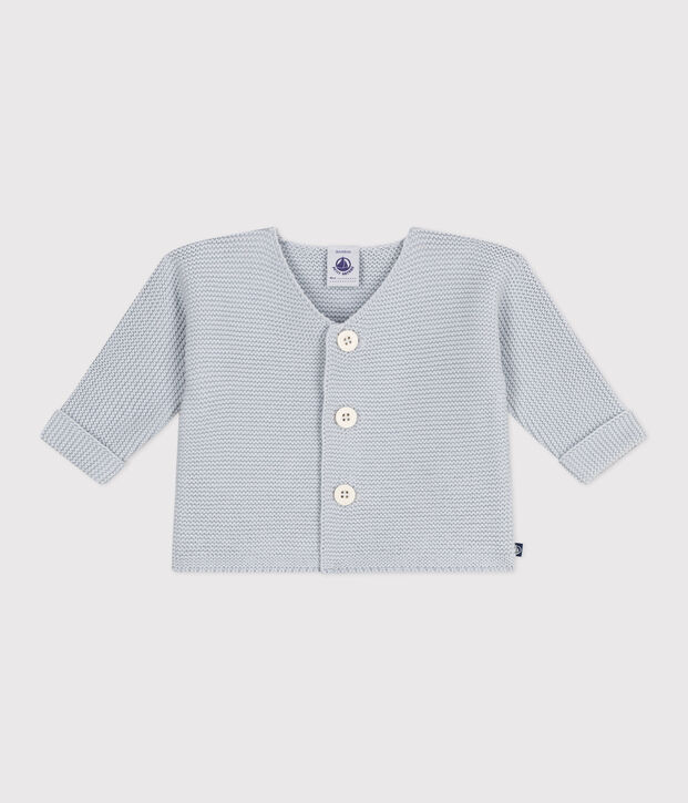 Cardigan in maglia di cotone a punto legaccio neonato blu