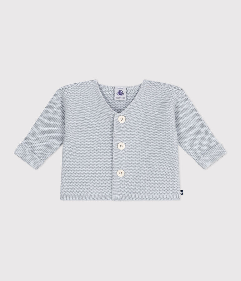 Cardigan in maglia di cotone a punto legaccio neonato blu