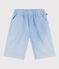 Bermuda corti in cotone tinta unita bambino blu