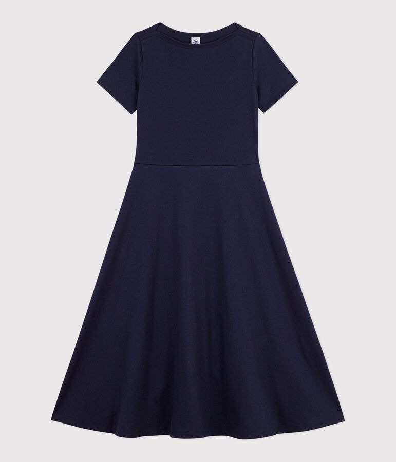 Abito lungo in cotone donna blu