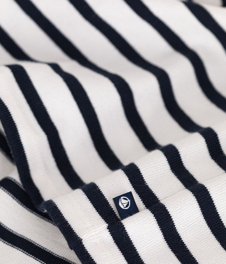 Abito a manica lunga in jersey spesso per beb&egrave; bianco/blu