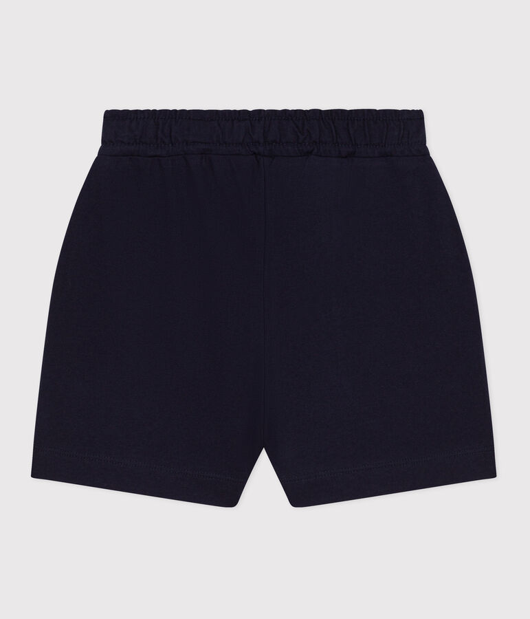 Shorts in cotone tinta unita bambina blu SMOKING