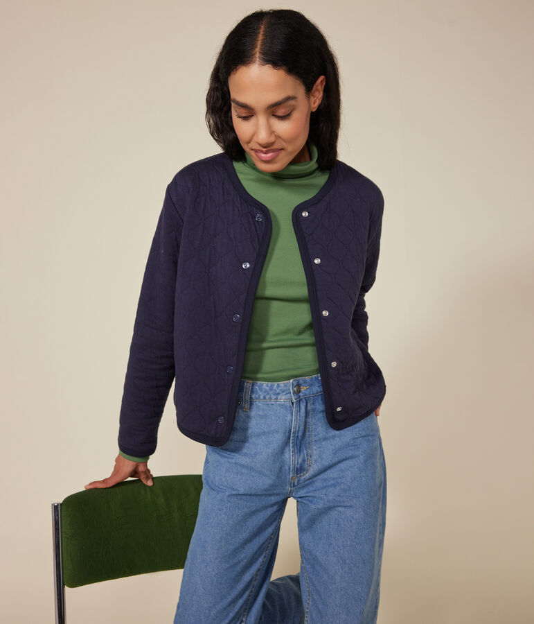 Cardigan donna in tubique blu