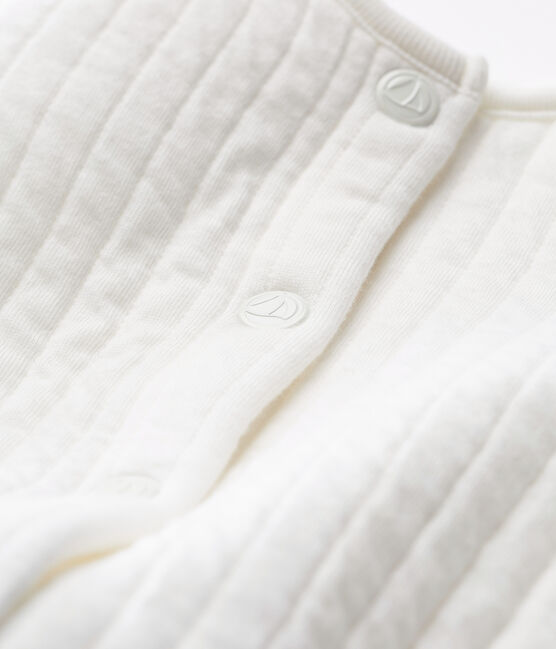 Cardigan in tubique trapuntato neonata bianco MARSHMALLOW