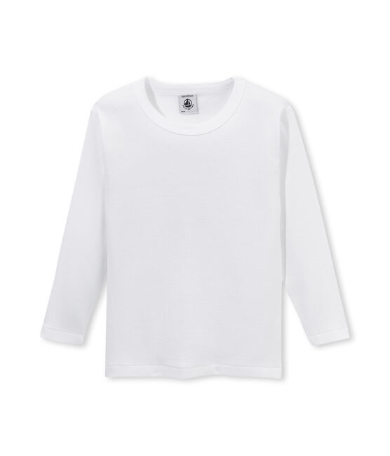 T-shirt bambino maniche lunghe bianco Lait
