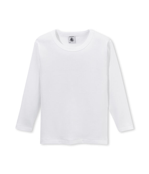 T-shirt bambino maniche lunghe bianco Lait