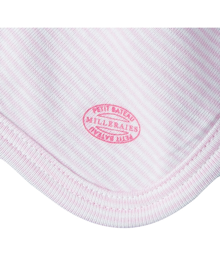 Doudou coniglietto beb&egrave; a costine bianco/rosa